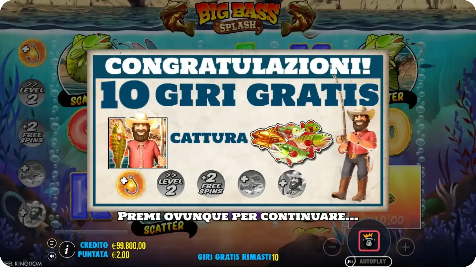 Free Spins - simboli Scatter sul tabellone di gioco