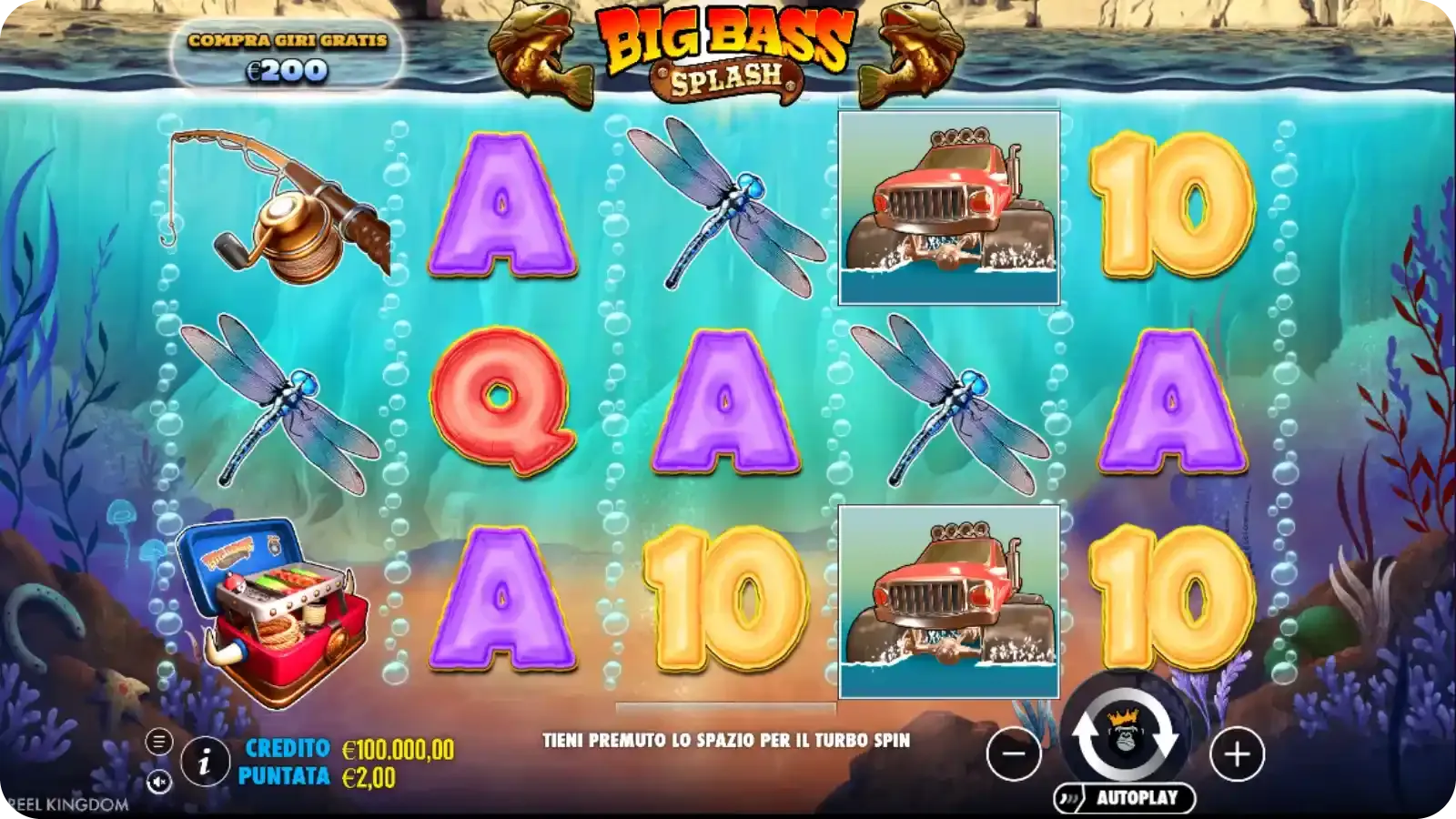 Parametri tecnici dello slot Big Bass Splash - RTP e volatilità