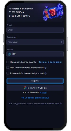 Registering and depositing funds at a UK online casino